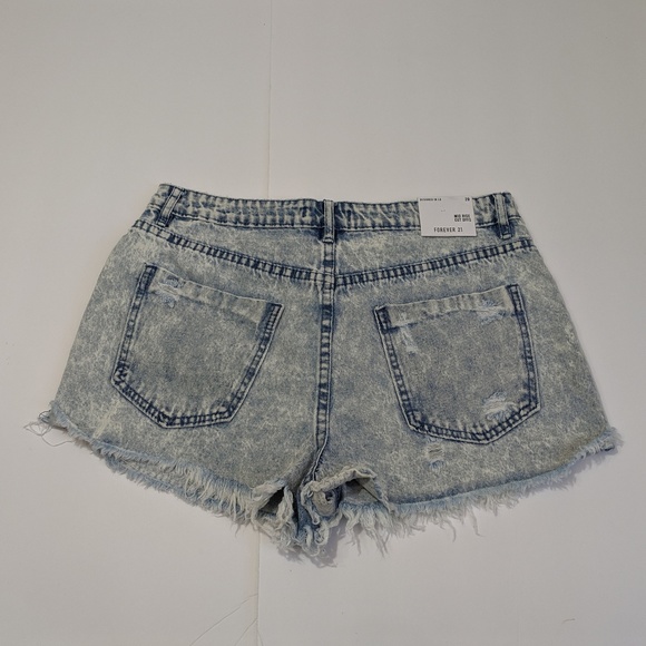Lot of 2 Forever 21 Women's Distressed Denim Jean Shorts size 29 - Picture 3 of 6